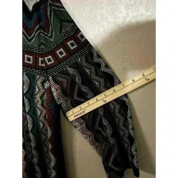 Liz Claiborne Geometric Print Midi Dress Multicolor Plus Size 18 Half Sleeve EUC - Picture 9 of 10
